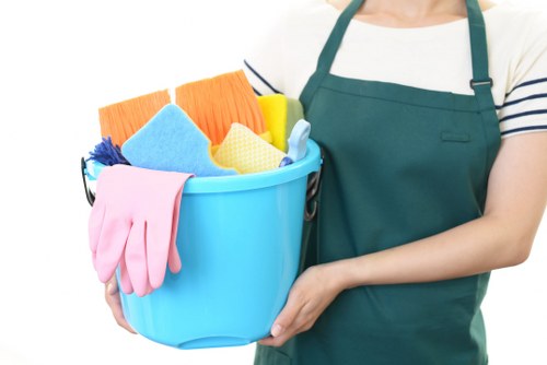 After builders cleaning team working in a Lambeth home after renovation