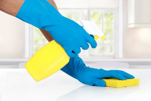 Deep cleaning kitchen surfaces in a Lambeth home