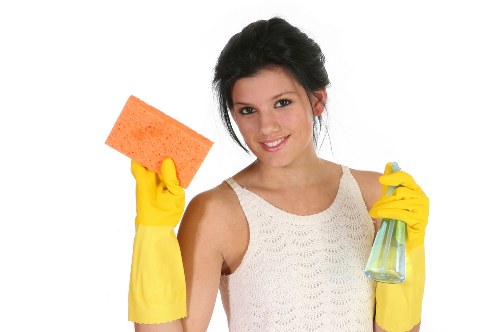 Trained cleaner using professional carpet cleaning methods in Lambeth