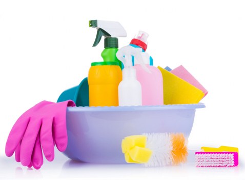 Donation boxes and reusable cleaning items for charity partnerships