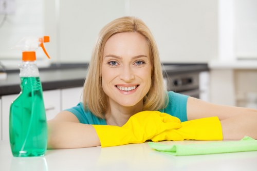 Professional office cleaning tasks including floors, surfaces, and communal areas